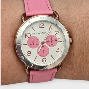 Isaac Mizrahi Live Pink Chronograph-Style Watch – Rose Gold Tone